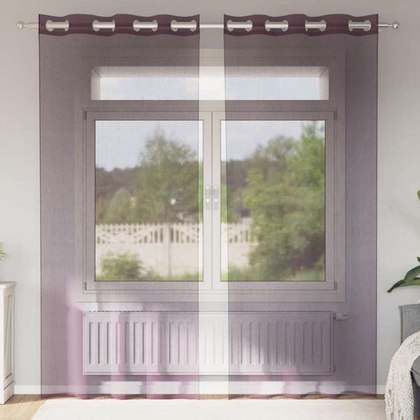 vidaXL Voálové závesy s priechodkami 2 ks Fialová 140x225 cm