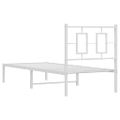 vidaXL Kovový rám postele s čelom biely 80x200 cm
