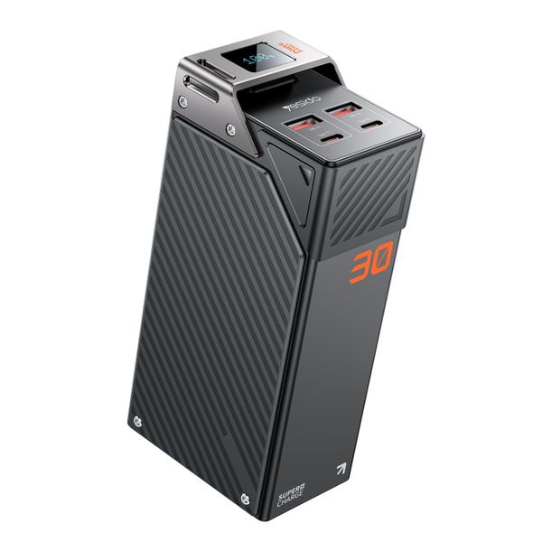YESIDO POWERBANK YP62 30000mAh 22,5W LED 2xUSB-A, 2xUSB-C ČIERNY