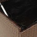vidaXL Záhradný úložný box s kolieskami Hnedý 110x55x73 cm Poly Rattan