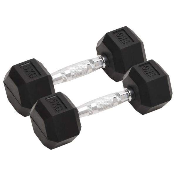 vidaXL Jednoručné činky 2 ks 10 kg celkové liatina