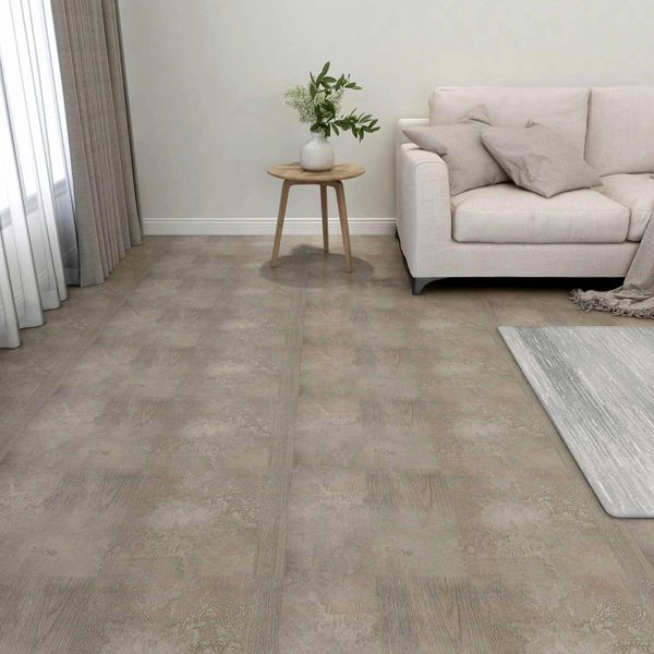 vidaXL Podlahové dosky 5,11 m² 55 pcs PVC Tmavohnedá a Šedá