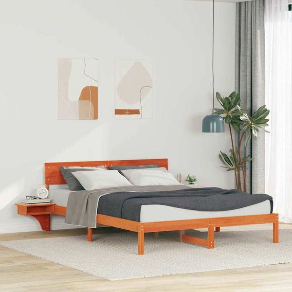 vidaXL Rám postele Včelí hnedý 150 x 200 cm Masívne borovicové drevo