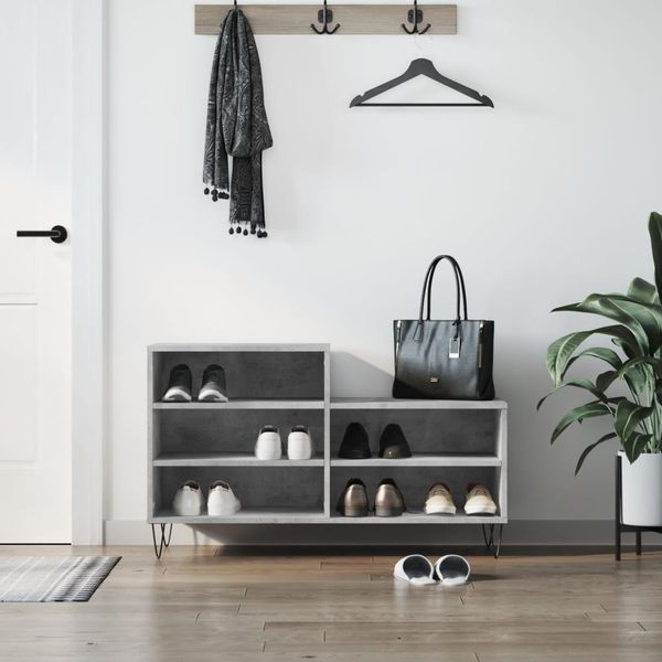 vidaXL Botník betónovo sivý 102x36x60 cm spracované drevo