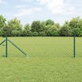 vidaXL Reťazová brána s hrotmi 25 x 0,6 m PVC potiahnutá oceľ Zelená