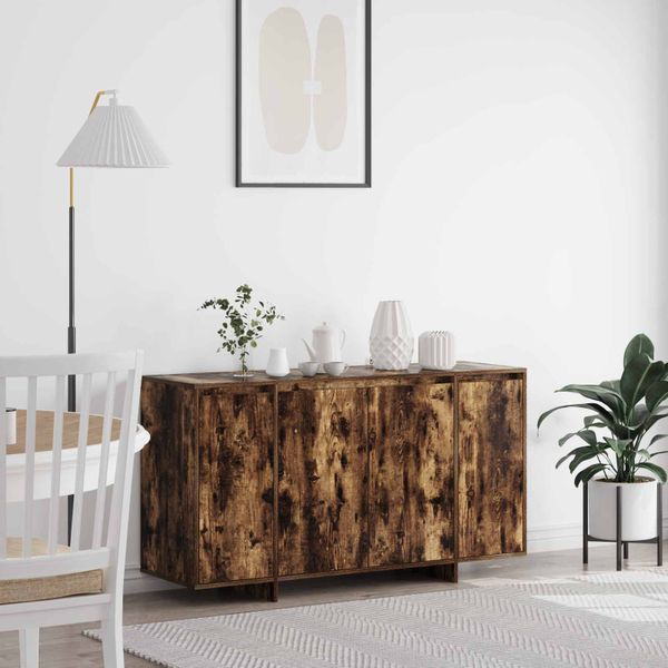vidaXL Servírovacia skriňa Dymová dub 135 x 41 x 75 cm