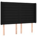 vidaXL Posteľ boxsping s matracom a LED čierna 140x200 cm látka