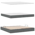 vidaXL Postel s úložným prostorem a matrací Tmavo šedá 200 x 200 cm