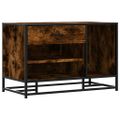 vidaXL Lavica na topánky dymový dub 80x40x53,5 cm kompozitné drevo+kov