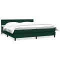 vidaXL Box Spring Posteľ s matracom Tmavo zelená 200x210 cm Zamat