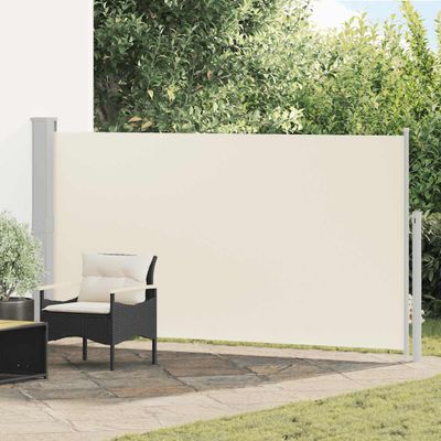 vidaXL Zaťahovacia bočná markíza na terasu krémová 170x300 cm
