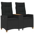 vidaXL Hojdačka s tabletou 2 -Seater 126 x 65 x 112 cm polyratan