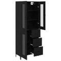 vidaXL Highboard Čierny dub 69,5 x 34 x 180 cm Kompozitné drevo