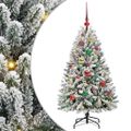 vidaXL Umelý Sklápací Vianočný Stromček 150 LED Zelená a biela 120 cm