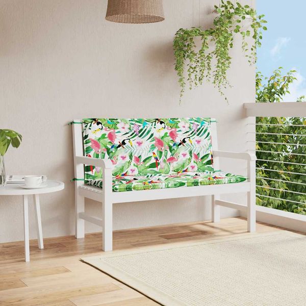 vidaXL Podložky na záhradnú lavičku 2 ks farebné 120x50x7 cm látka