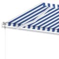 vidaXL Samostatne stojaca automatická markíza 350x250 cm modro-biela
