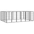 vidaXL Ohrádka pre psov 20 panelov čierna 50x100 cm práškovaná oceľ