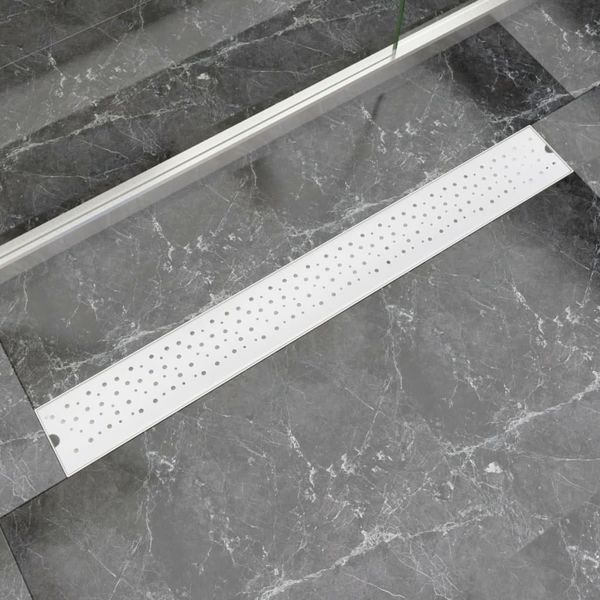 vidaXL Rovný sprchový odtok s bublinkami, 930x140 mm, nerezová oceľ