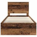 vidaXL Rám postele Staré drevo 100 x 200 cm Masívne borovicové drevo