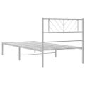 vidaXL Kovový rám postele bez matraca s čelom biely 75x190cm