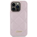Puzdro Guess pre iPhone 15 Pro 6,1" GUHCP15LPSQSQSP ružové HC PU Quilted Metal Logo