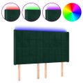 vidaXL Čelo postele s LED tmavozelené 147x16x118/128 cm zamat