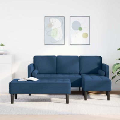 vidaXL Sada pohoviek s vankúšom 2 pcs Modrá Polyester