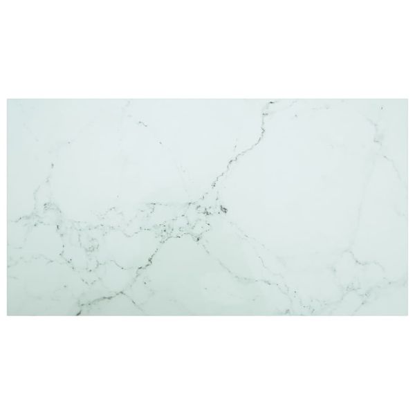 vidaXL Stolová doska, biela 120x65cm 8mm tvrdené sklo mramorový dizajn