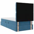 vidaXL Postel s úložným prostorem a matrací Tmavomodrá 100 x 200 cm