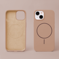 Silicone Thin Mag case for iPhone 16e / 17e brown