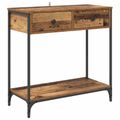 vidaXL Konzolový stôl Staré drevo 75 x 34,5 x 75 cm Kompozitné drevo