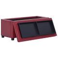vidaXL Taburetka s úložným priestorom 87,5cm,vínovo červená,umelá koža