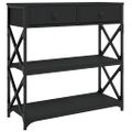 vidaXL Konzolový stolík čierny 75x28x75 cm kompozitné drevo