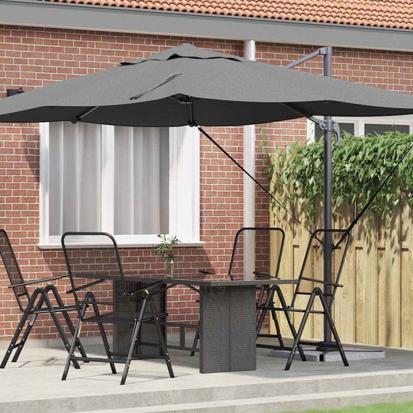 vidaXL Slnečník Antracit 351 x 250 x 260 cm Polyester a hliník