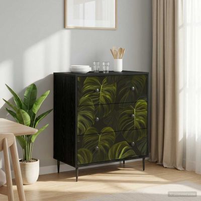 vidaXL Příborník ELBURG Tlač z palmových listov 66 x 36,5 x 76 cm