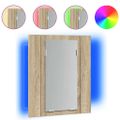 vidaXL LED kúpeľňová zrkadlová skrinka dub sonoma 40x12x45 cm akryl