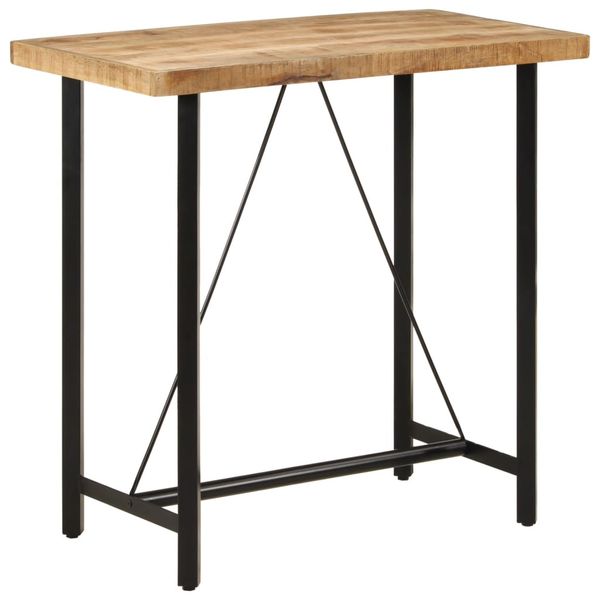 vidaXL Barový stôl 110x55x107 cm masívne mangové drevo a železo
