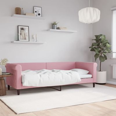 vidaXL Denná posteľ ružová 80x200 cm zamat
