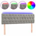 vidaXL Čelo postele s LED bledosivé 160x7x78/88 cm zamat