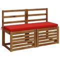 vidaXL Vankúš na lavičku SOEST 100% polyester Červená 100 x 40 x 5 cm