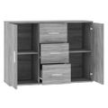 vidaXL Komoda sivá sonoma 91x29,5x65 cm spracované drevo