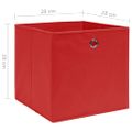 vidaXL Úložné boxy 4 ks, netkaná textília 28x28x28 cm, červené