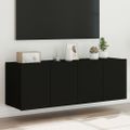 vidaXL TV nástenné skrinky s LED svetlami 2 ks čierne 60x35x41 cm