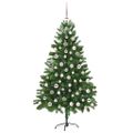 vidaXL Vianočný stromček s 300 LED-i so stojanom Zelená 180 cm PE