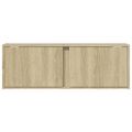 vidaXL TV nástenná skrinka s LED svetlami dub sonoma 100x31x35 cm