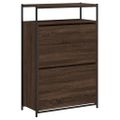 vidaXL Botník hnedý dub 75x34x112 cm kompozitné drevo