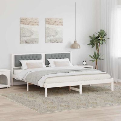 vidaXL Rám postele Svetlosivá 160 x 200 cm Masívne borovicové drevo