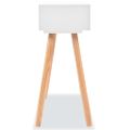vidaXL Biely prístavný stolík z masívneho borovicového dreva, 80x30x72 cm