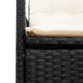 vidaXL 3-dielna bistro súprava s vankúšmi čierna polyrat a akácia