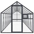 vidaXL Voliéra antracitová 1,79x10x1,85 m hliník
